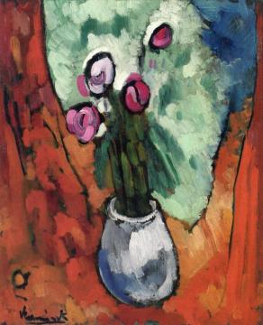 Vase With Buds Artwork by Maurice De Vlaminck
