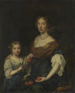 Portrait of a Lady and a Girl Artwork by Caspar Netscher