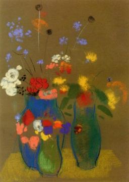 Three Vases Of Flowers Artwork by Odilon Redon