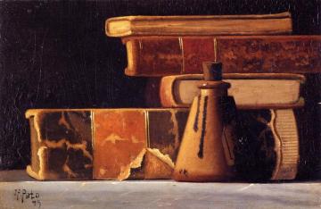Still Life With Books And Inkwell Artwork by John Frederick Peto