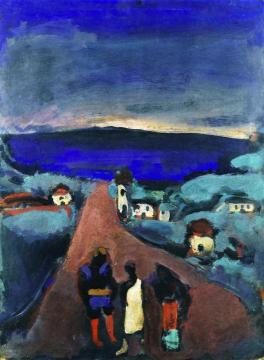 Three Figures in a Breton Landscape Artwork by Georges Rouault