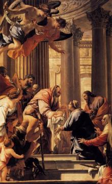 Presentation In The Temple Artwork by Simon Vouet