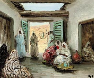 Houseyard In Morocco Artwork by Marcel Dyf