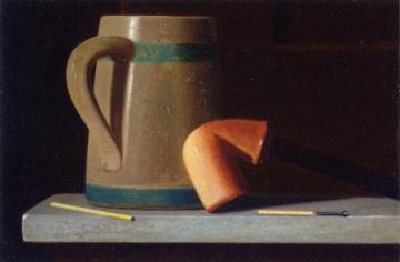 Still Life With Mug And Pipe Artwork by John Frederick Peto