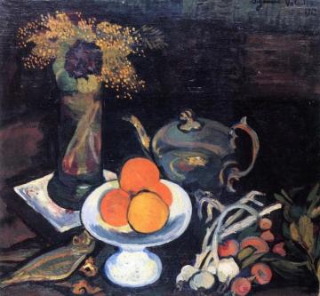 Still Life With Bowl Of Fruit, Flowers And Onions Artwork by Suzanne Valadon