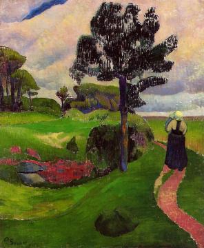 Mother and Child on a Breton Landscape Artwork by Paul Serusier