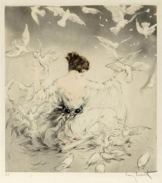 Doves Artwork by Louis Icart