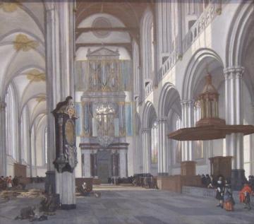 Interior Of The Nieuwe Kerk, Amsterdam Artwork by Emanuel de Witte