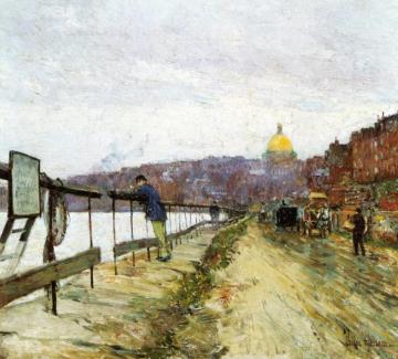 Charles River and Beacon Hill Artwork by Frederick Childe Hassam