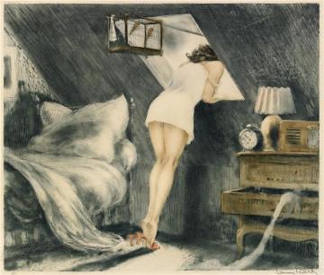 Attic Room Artwork by Louis Icart