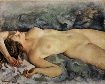 Reclining Nude Artwork by Zinaida Serebriakova