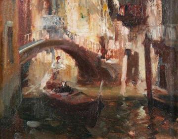 The Dark Canal, Venice Artwork by Edward Brian Seago