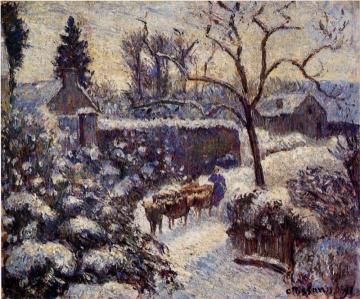 The Effect of Snow at Montfoucault Artwork by Camille Pissarro