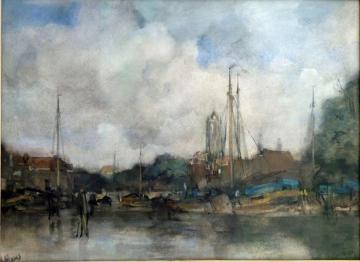 View Of The New Port At The Zuid Kolk In Delft Artwork by Jacob Maris