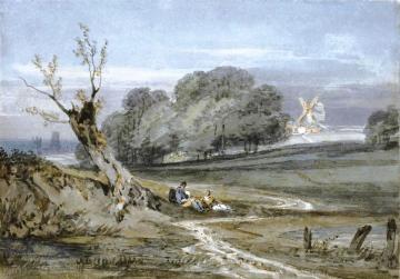 Landscape with Mill, Durham Cathedral in the Background Artwork by Joseph Mallord William Turner