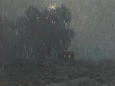 Moonlit Cabin Artwork by Granville Redmond