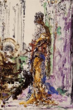 Woman And Panther Artwork by Gustave Moreau