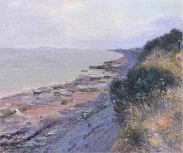 Cliffs at Penarth, Evening, Low Tide Artwork by Alfred Sisley