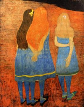 Little Girls from Behind Artwork by Leon Spilliaert