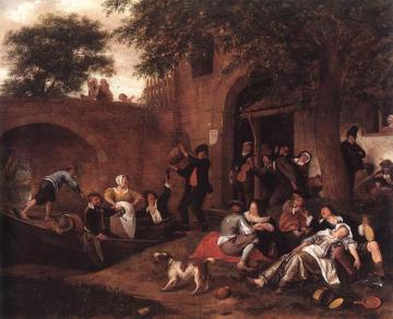 Leaving the Tavern Artwork by Jan Steen
