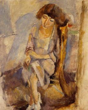 Seated Portrait of Hermine David Artwork by Jules Pascin