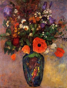 Bouquet of Flowers in a Vase Artwork by Odilon Redon