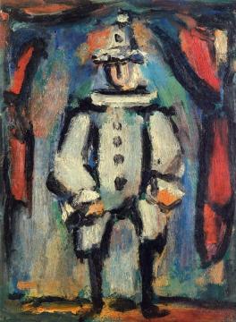 Pierrot in front of Red Curtains, Entrance Artwork by Georges Rouault