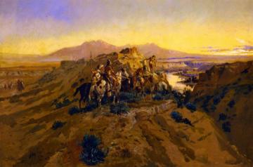 Planning the Attack Artwork by Charles Marion Russell