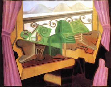 Open Window With Hills Artwork by Juan Gris