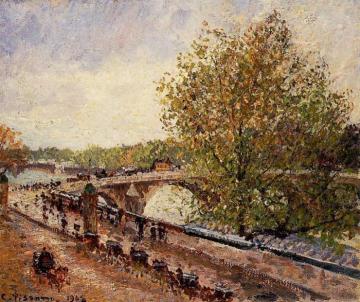 The Pont Royal - Grey Weather, Afternoon, Spring Artwork by Camille Pissarro