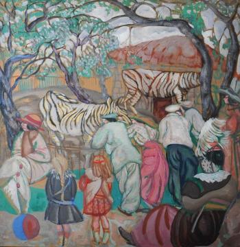 Zebras In The Zoo Artwork by Boris Grigoriev