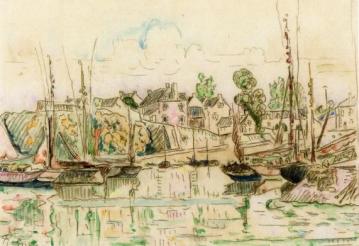 A Port in Brittany Artwork by Paul Signac