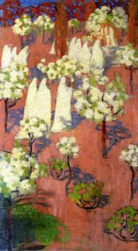Virginal Spring (flowering Apple Trees) Artwork by Maurice Denis