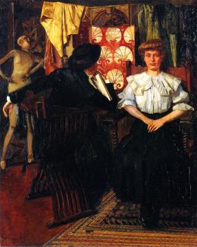 Studio Scene Artwork by Wilhelm Trübner