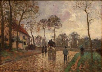 Carriage In Louveciennes Artwork by Camille Pissarro