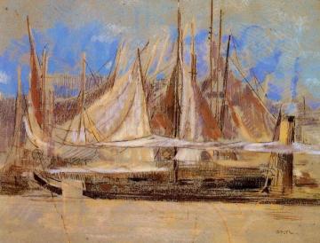 Yachts at Royan Artwork by Odilon Redon