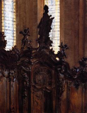 Choirstalls In Mainz Cathedral Artwork by Adolph von Menzel