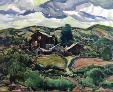 Back Country Houses Artwork by Charles Reiffel