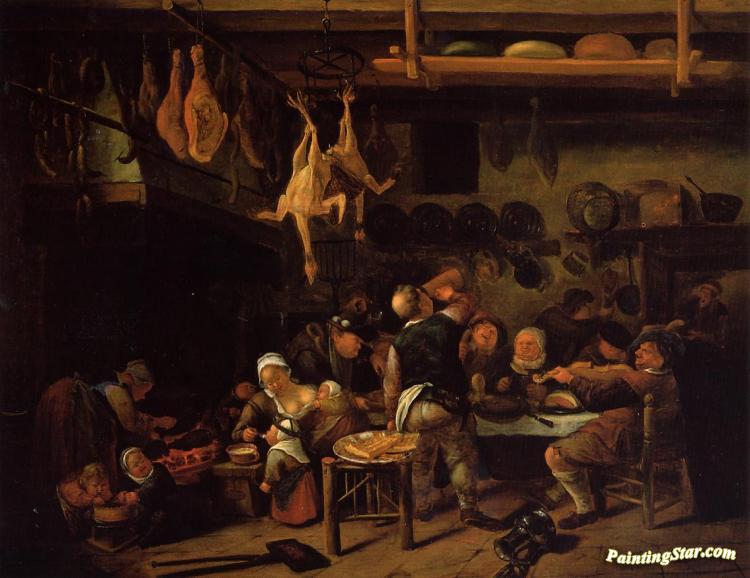 The Fat Kitchen Artwork by Jan Steen