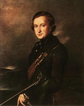 Portrait Of Yu. F. Samarin In The Hunting Dress Artwork by Vasily Tropinin