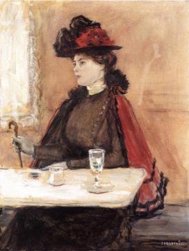 Young Woman In A Cafe Artwork by Jean-François Raffaëlli