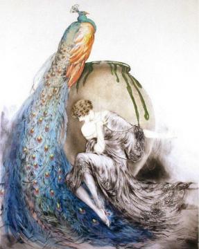 Peacock Artwork by Louis Icart