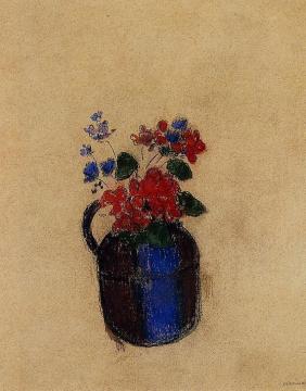 Small Bouquet in a Pitcher Artwork by Odilon Redon
