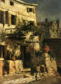 House On A Canal, Venice Artwork by John Twachtman