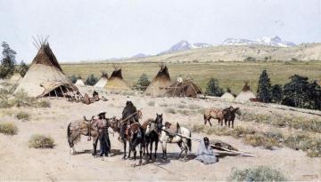 Indian Encampment Artwork by Henry F. Farny