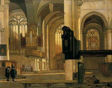 The Interior Of The Oude Kerk, Amsterdam Artwork by Emanuel de Witte