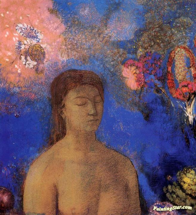 Closed Eyes Artwork by Odilon Redon