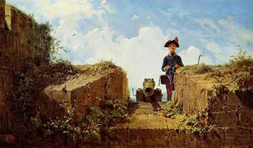 Der Strickende Vorposten Artwork by Carl Spitzweg