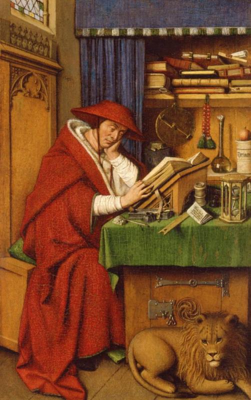 Saint Jerome In His Study Artwork by Jan van Eyck