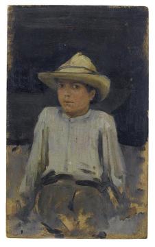 Boy with hat Artwork by Henry Scott Tuke